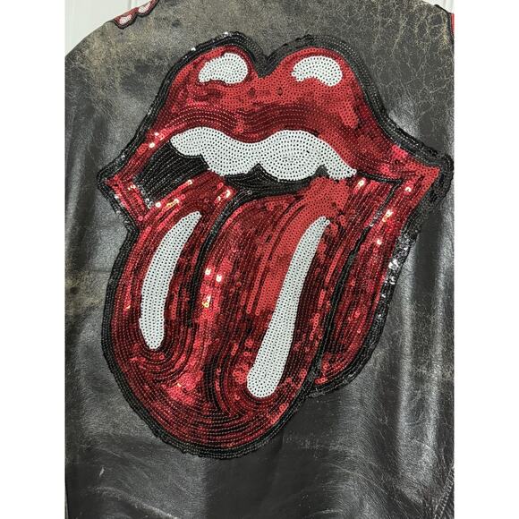 NWT 1 of a Kind MadeWorn Rolling Stones Leather Jacket - Picture 3 of 16
